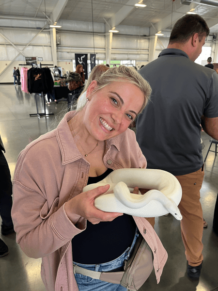Jeannie with a snake